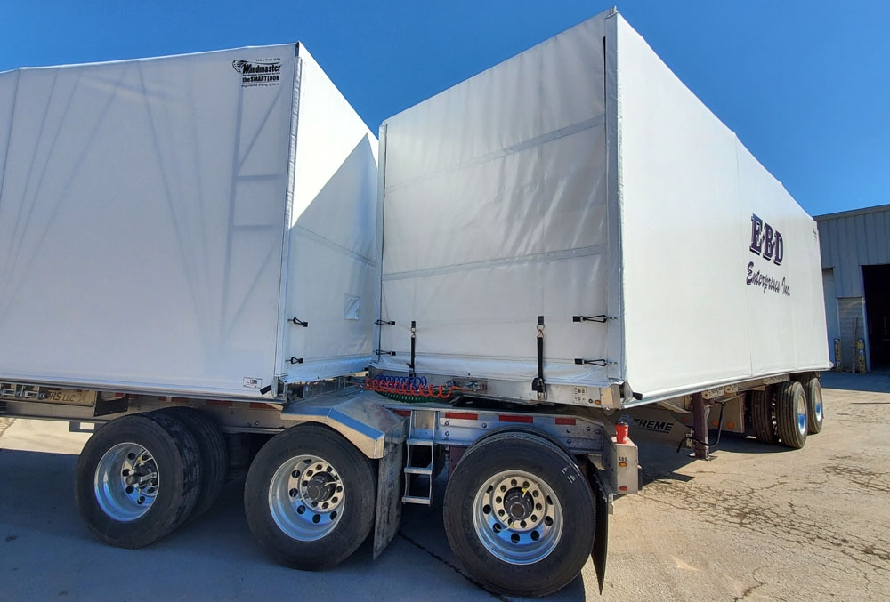 Sliding Tarp For Flatbed B-Train Trailers