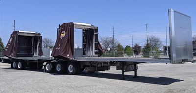 Sliding Tarp For Flatbed B-Train Trailers