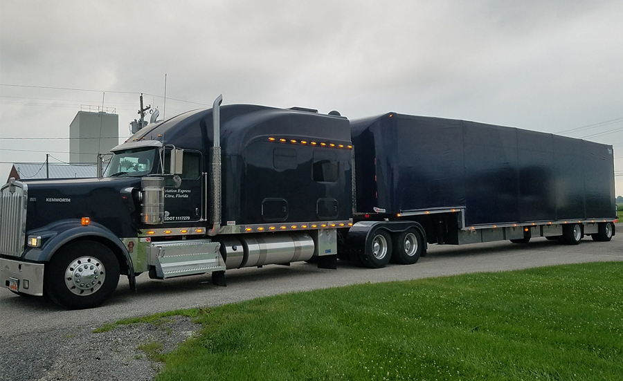 Sliding Tarp for Drop Deck Trailers