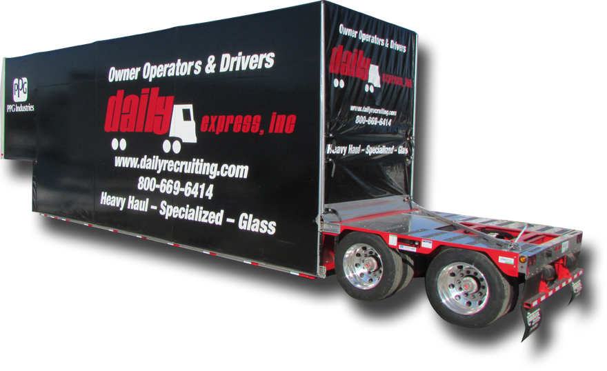 Rolling Tarp Glass Hauling Trailers